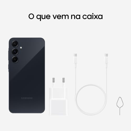 Celular Samsung Galaxy A55 5G, Câmera Tripla até 50MP, Tela 6.6", 256GB Azul Escuro