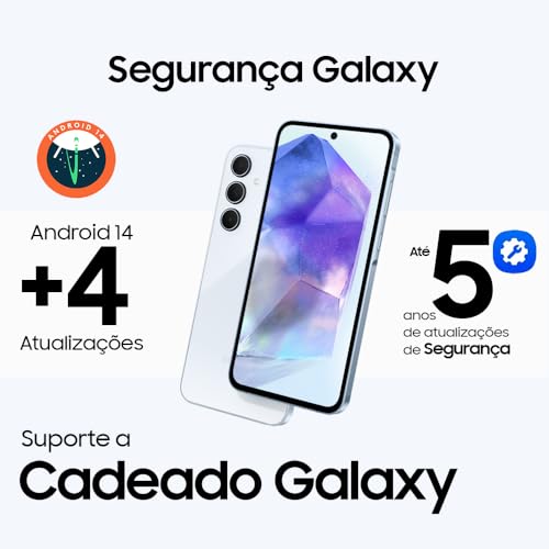 Celular Samsung Galaxy A55 5G, Câmera Tripla até 50MP, Tela 6.6", 256GB Azul Escuro