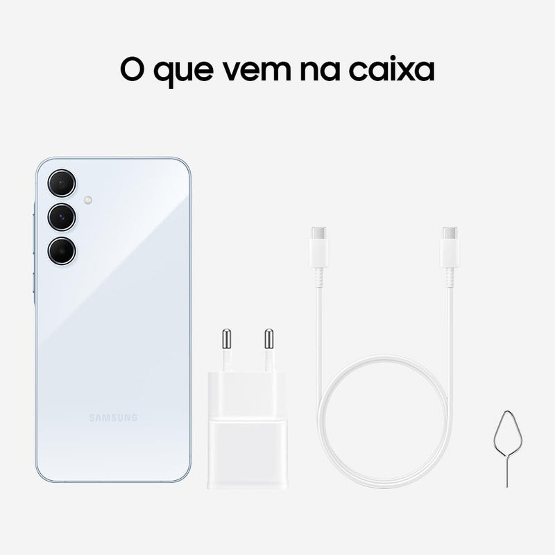 Celular Samsung Galaxy A55 5G, Câmera Tripla até 50MP, Tela 6.6", 256GB Azul Escuro