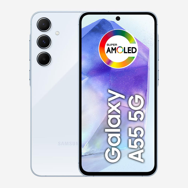 Celular Samsung Galaxy A55 5G, Câmera Tripla até 50MP, Tela 6.6", 256GB Azul Escuro