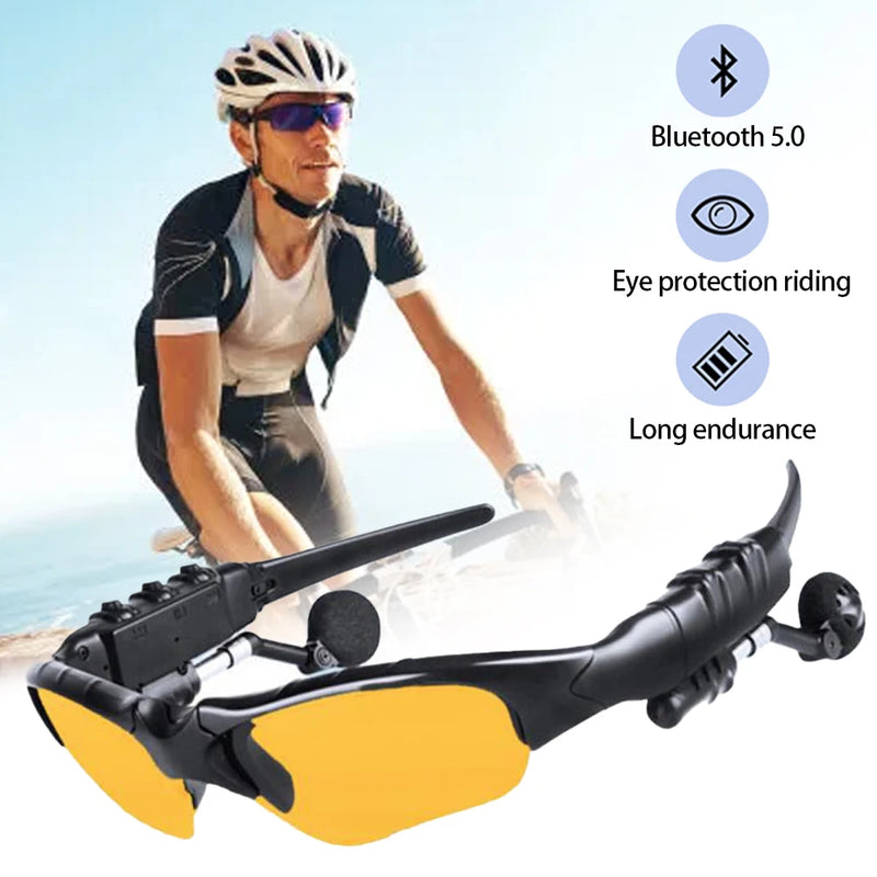 Bluetooth 5.0 estéreo óculos polarizados, esportes ao ar livre ciclismo óculos de áudio, surround som auscultadores, música e chamada