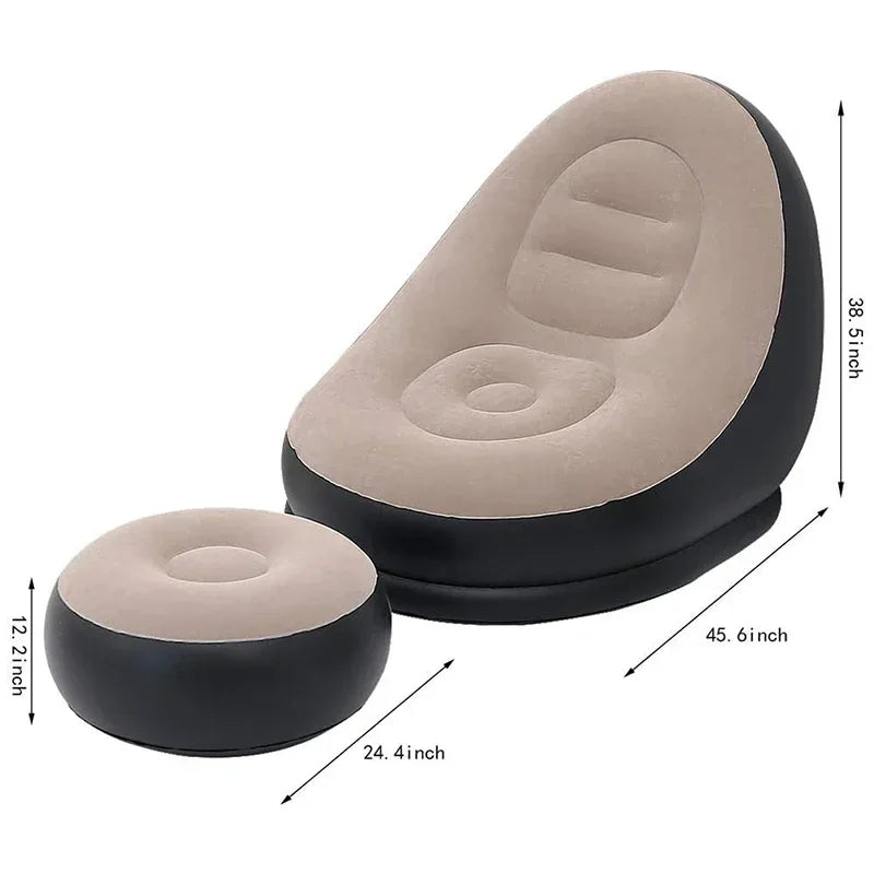 Sofá inflável para lazer, pufe, sofá preguiçoso, conjunto de sofá, cama reclinável dobrável ao ar livre, assento fofo, pufe de tatame, cadeira de quarto