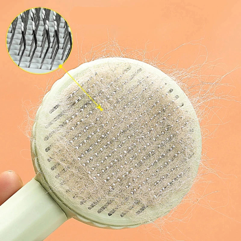 Pente para remoção de pelos de animais de estimação, escova para gatos, escova autolimpante para remoção de pelos de cães, raspador, ferramenta de limpeza para animais de estimação, acessórios para gatos