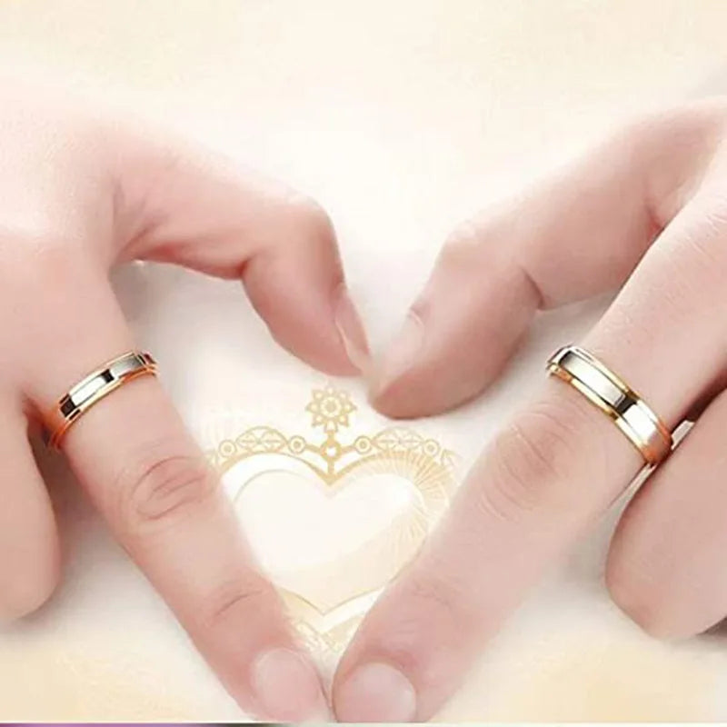 Anel de casal de design de luxo, anéis de noivado e casamento para mulheres, homens, anel de promessa, presente romântico de dia dos namorados, joias, Anillos Mujer