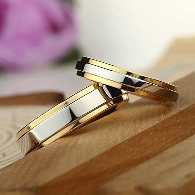 Anel de casal de design de luxo, anéis de noivado e casamento para mulheres, homens, anel de promessa, presente romântico de dia dos namorados, joias, Anillos Mujer