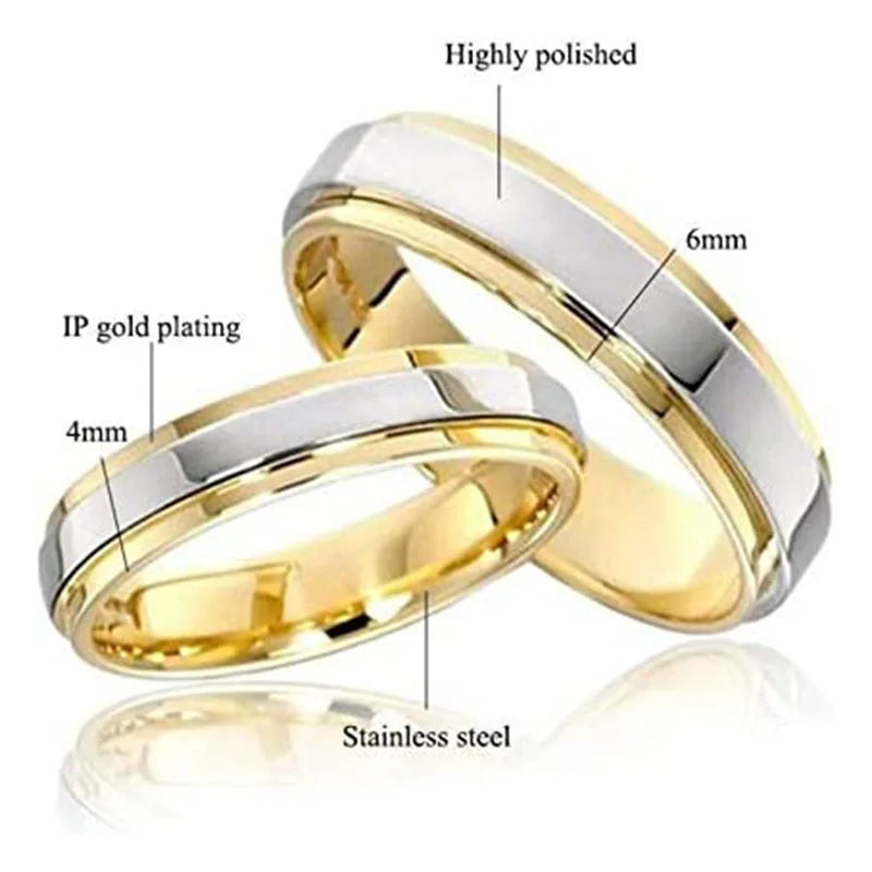 Anel de casal de design de luxo, anéis de noivado e casamento para mulheres, homens, anel de promessa, presente romântico de dia dos namorados, joias, Anillos Mujer