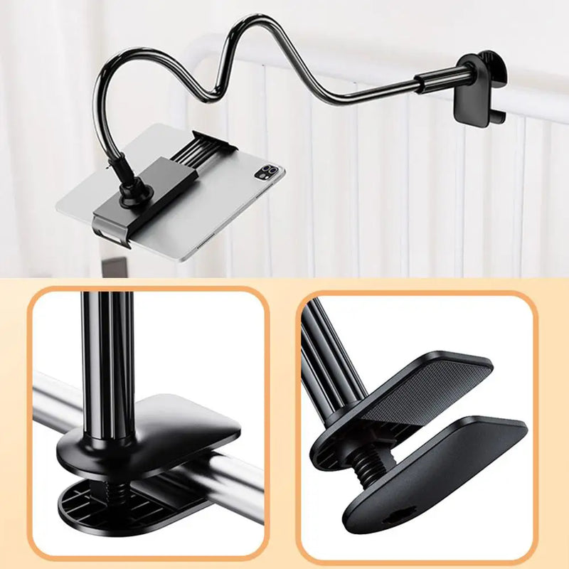 Suporte para celular com pescoço de ganso, suporte universal 360 flexível, suporte preguiçoso, braçadeira de braços longos para suporte de smartphone C0K1