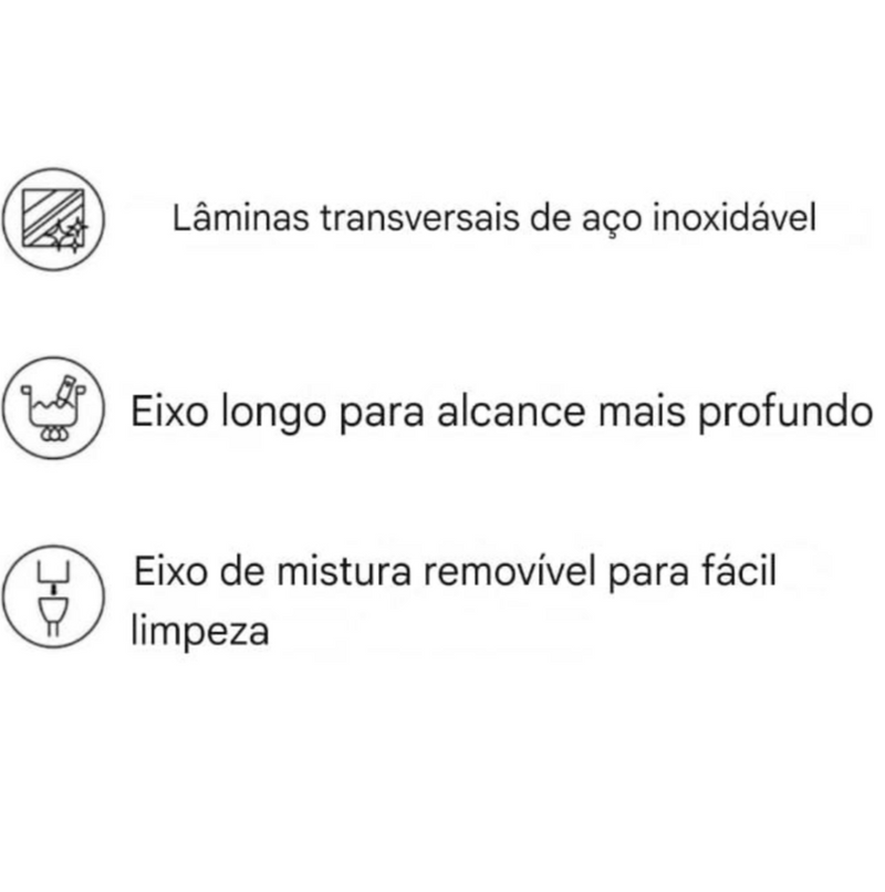 Liquidificador elétrico de imersão (preto), mixer, picador, triturador de gelo, controle de 2 velocidades, mixer de uma mão, acessórios de cozinha