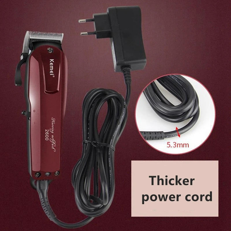 Kemei-2600 Aparador de pêlos profissional para homens, barba e aparador de pêlos ajustáveis, máquina de corte elétrica, recarregável,